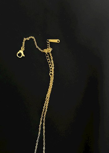 Zincir Detaylı Altın Rengi Midi Kolye - Görsel 3