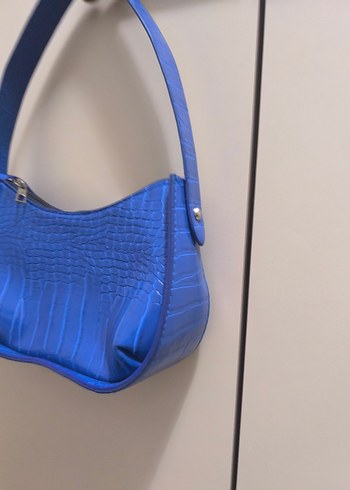 Mavi Yılan Desenli Kadın Çanta - Görsel 3