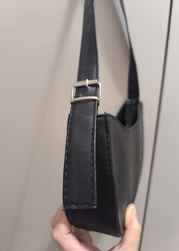 Siyah Minimalist Kadın Omuz Çantası - Görsel 3