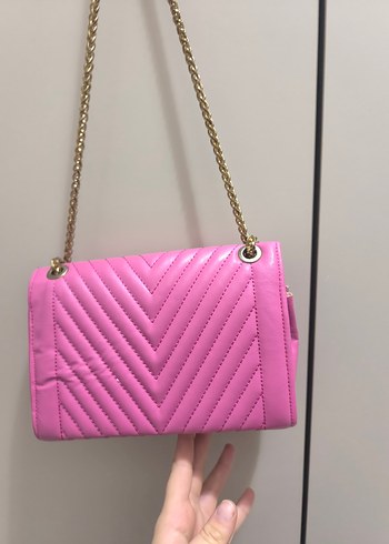 Zincir Detaylı Pembe Kadın Çanta - Görsel 5