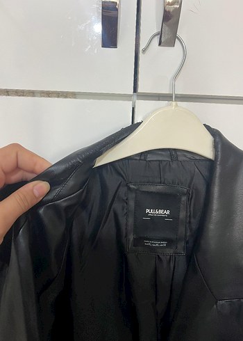 Düğmeli Siyah Deri Kadın Ceket - Görsel 3