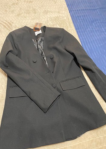 m Beden Siyah Düğmeli Kadın Blazer Ceket
