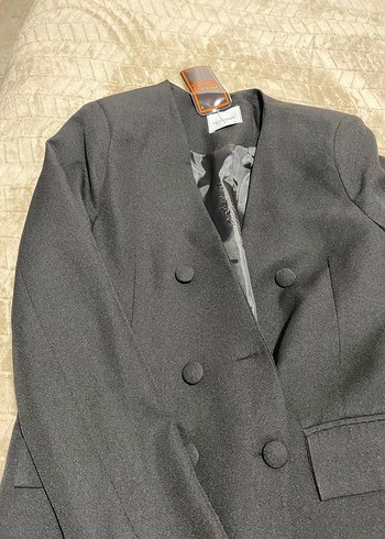 m Beden siyah Renk Siyah Düğmeli Kadın Blazer Ceket