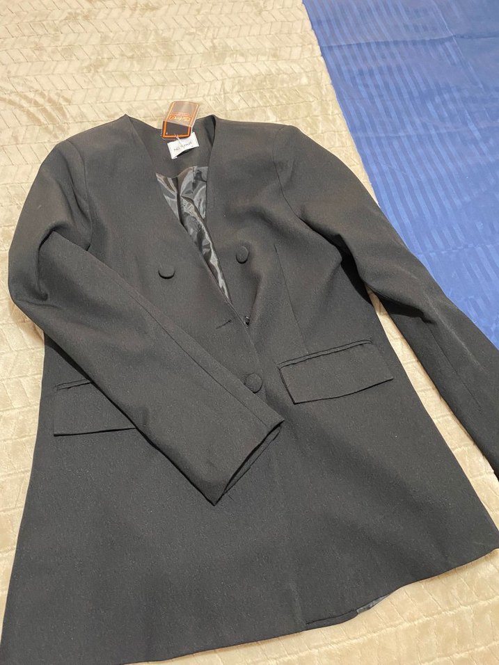 Siyah Düğmeli Kadın Blazer Ceket - Görsel 3