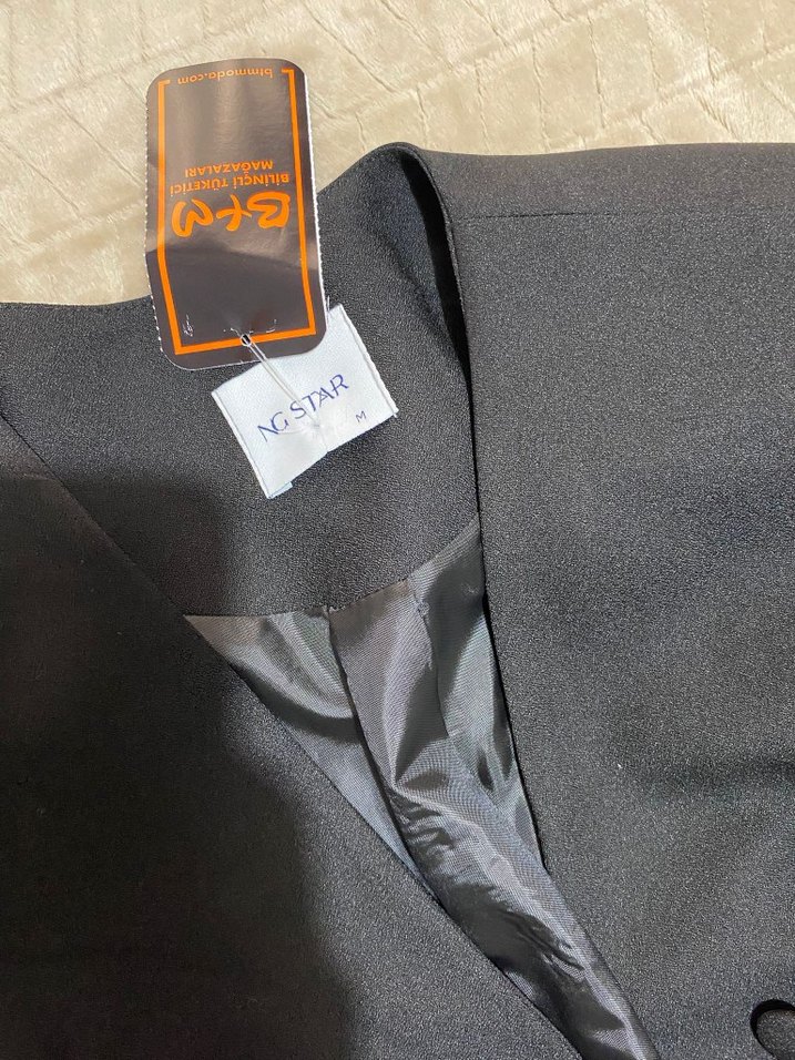 Siyah Düğmeli Kadın Blazer Ceket - Görsel 2