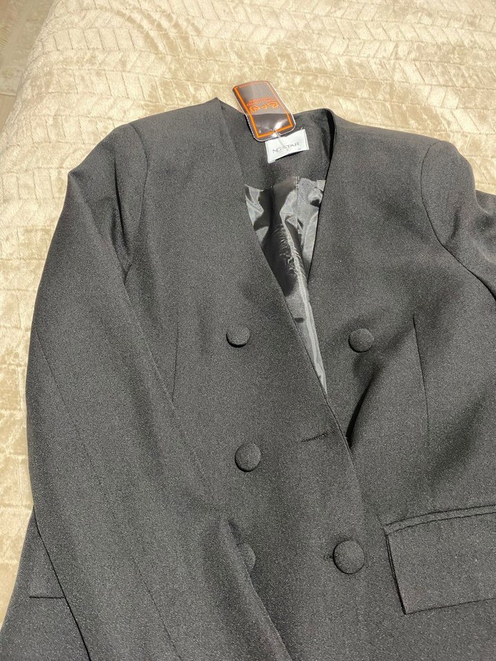 Siyah Düğmeli Kadın Blazer Ceket - Görsel 4