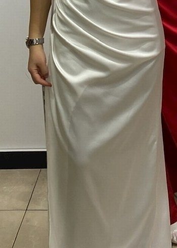 Beyaz Drapeli Nikah elbisesi - Görsel 3