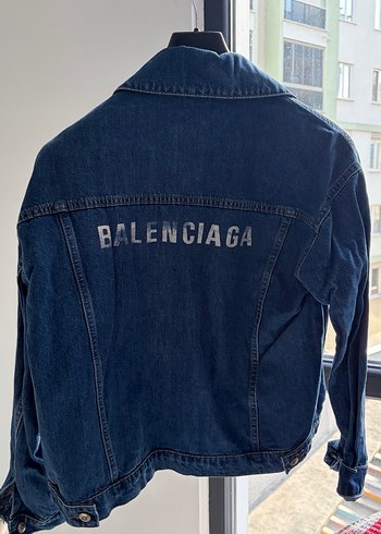 Balenciaga Mavi Düğmeli Kadın Denim Ceket - Görsel 3