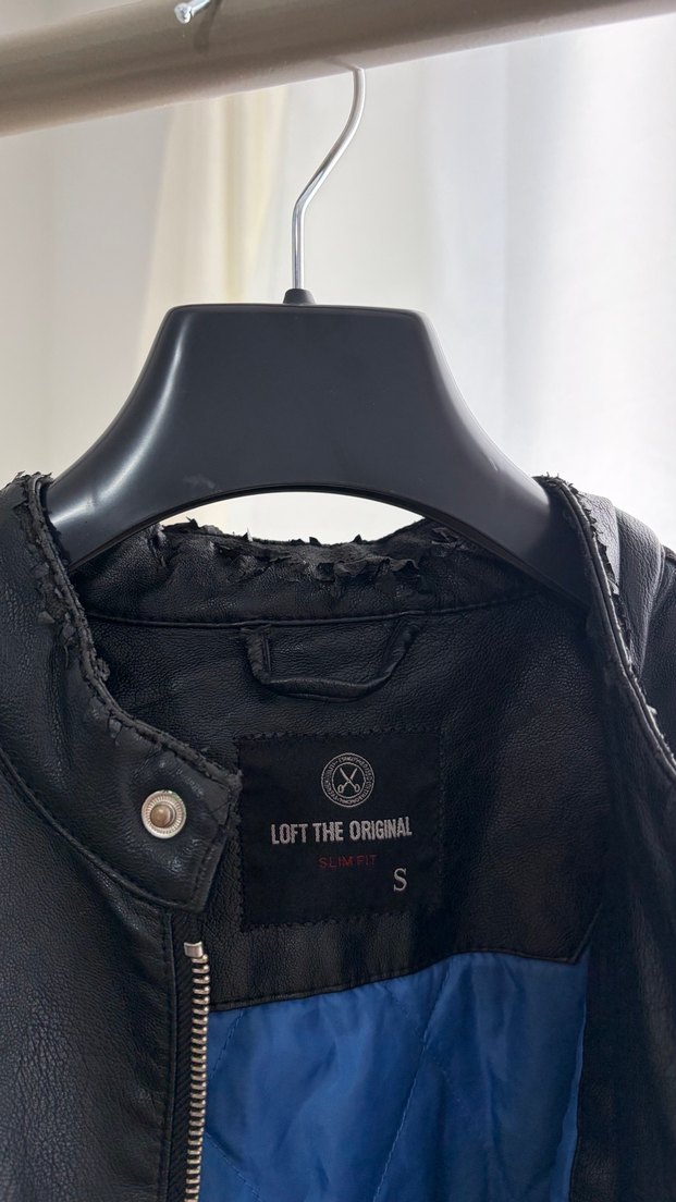 Siyah Parlak Deri Biker Ceket - Görsel 4