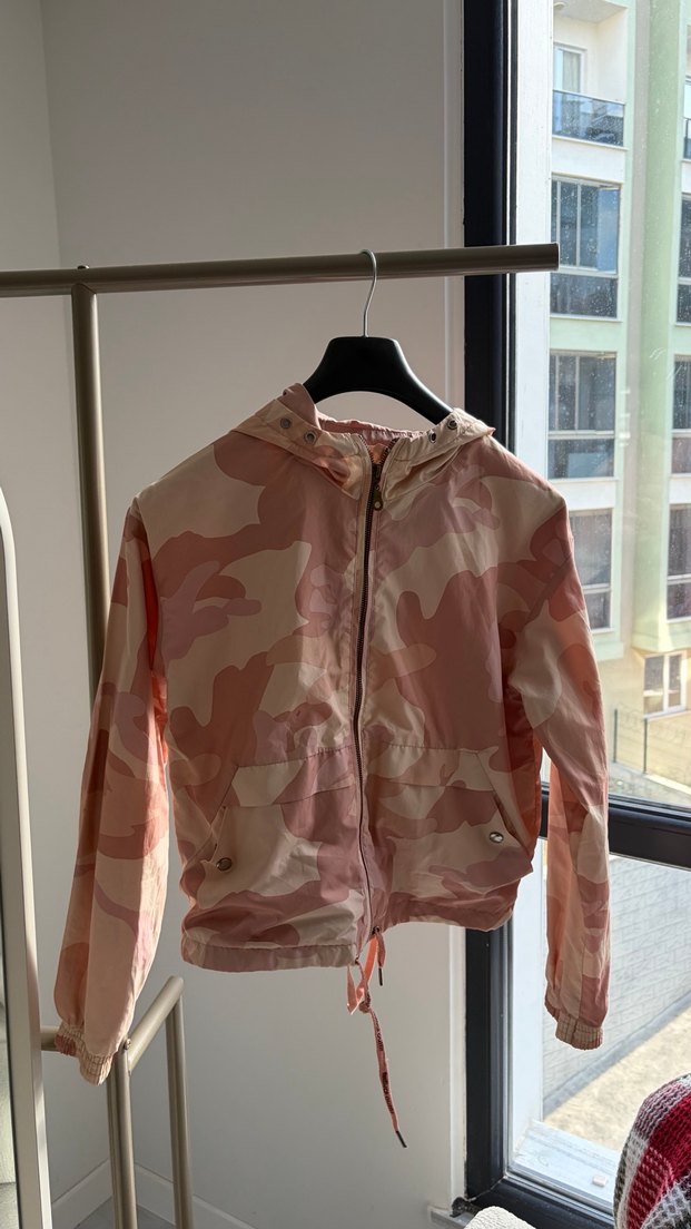 Bershka Pembe fermuarlı  yağmurluk - Görsel 2