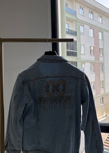 Düğmeli Mavi Kadın Denim Ceket - Görsel 2