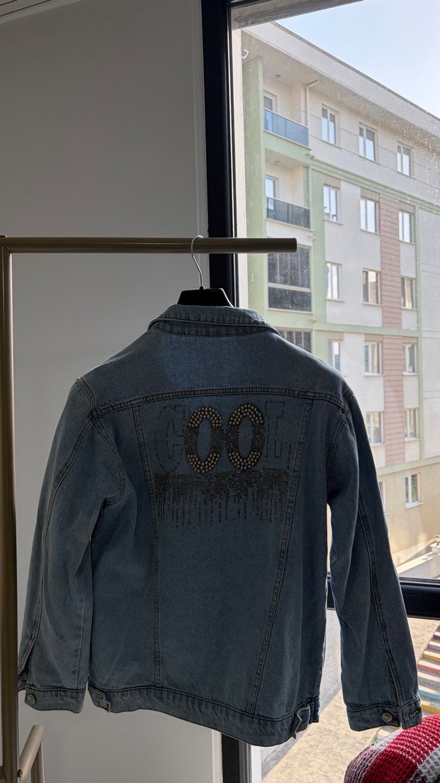 Düğmeli Mavi Kadın Denim Ceket - Görsel 2