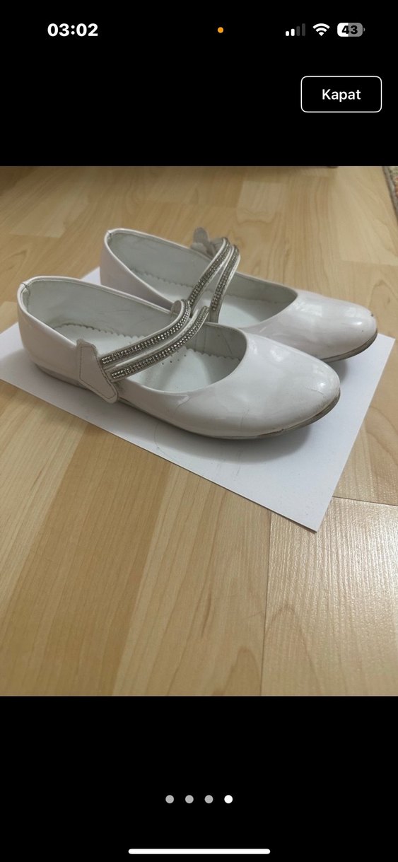 Klasik Beyaz Tokalı Kız Çocuk Babet - Görsel 4