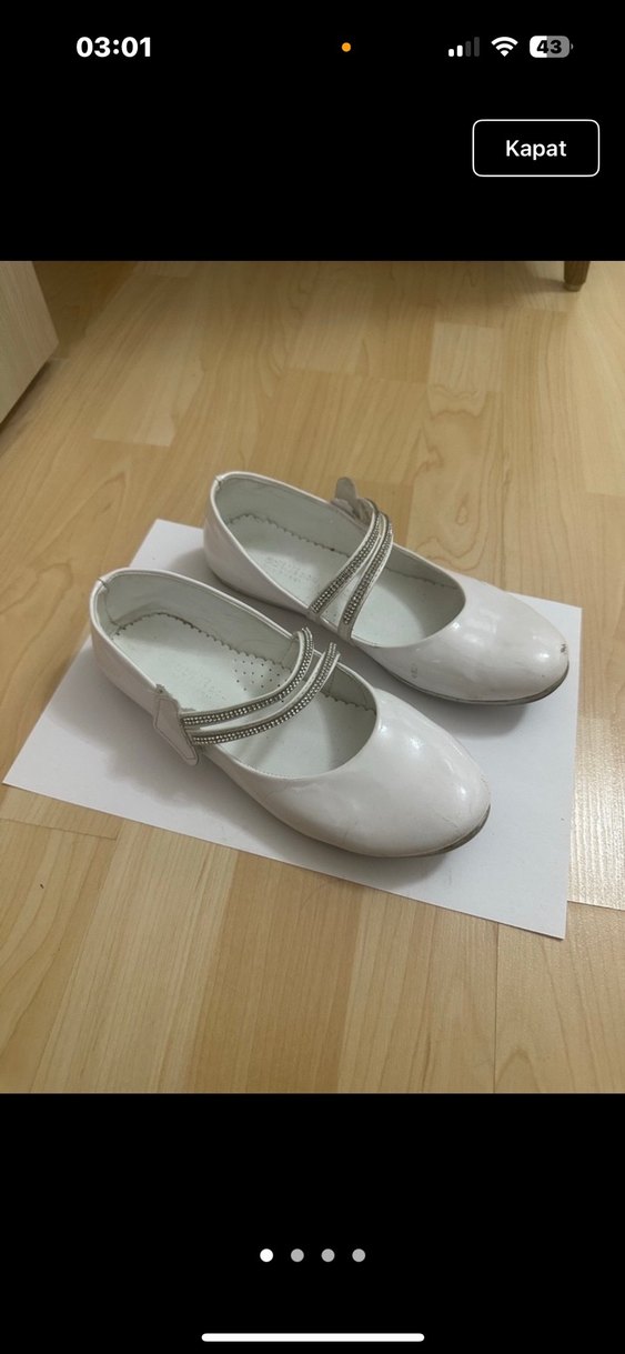 Klasik Beyaz Tokalı Kız Çocuk Babet - Görsel 2