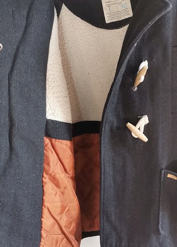 Düğmeli Siyah Midi  Kaban - Görsel 4