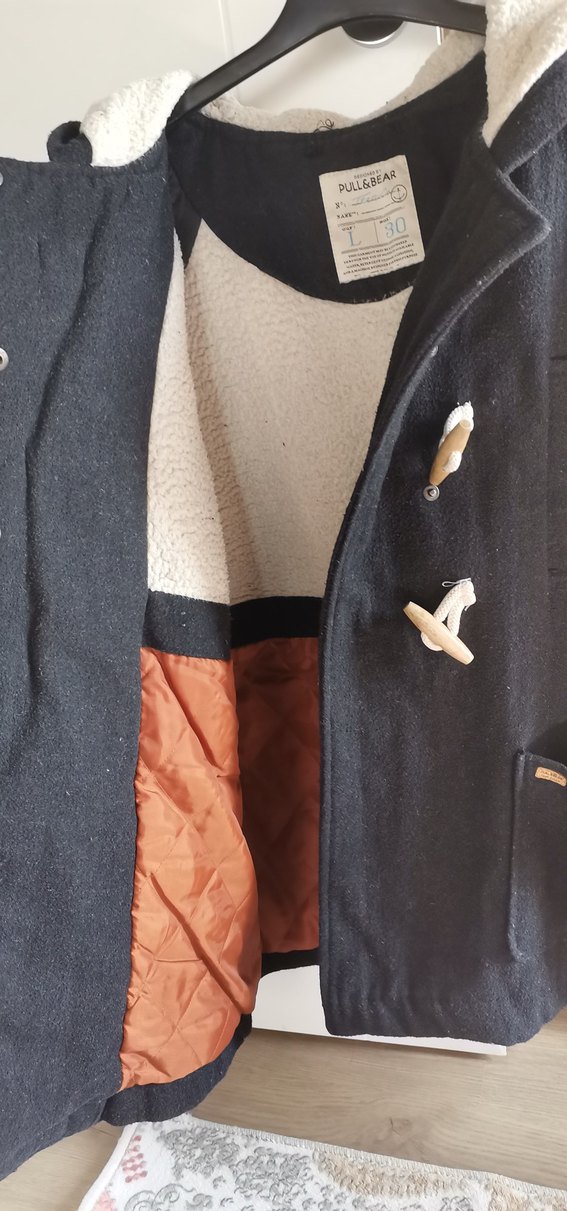 Düğmeli Siyah Midi  Kaban - Görsel 4