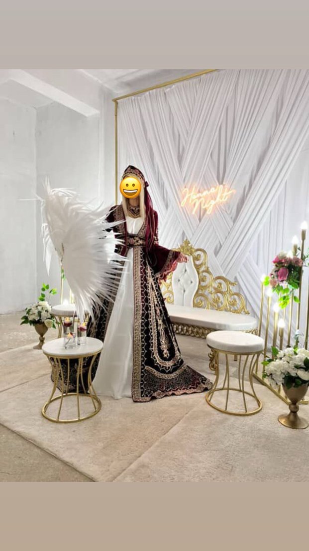 Bordo Kadın Uzun Kol V Yaka Klasik Hint Elbisesi - Görsel 2