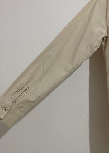 Bej Keten Kadın Gömlek Uzun Kollu - Görsel 3