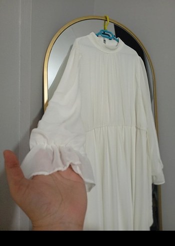 Uzun Beyaz Bohem Zarif Elbise - Görsel 2