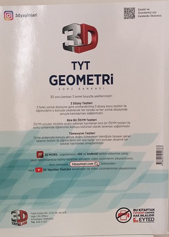 TYT Geometri Soru Bankası 3D Video Çözümlü - Görsel 2