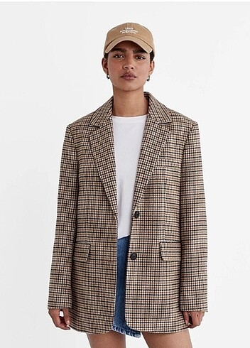 Kazayağı desenli blazer