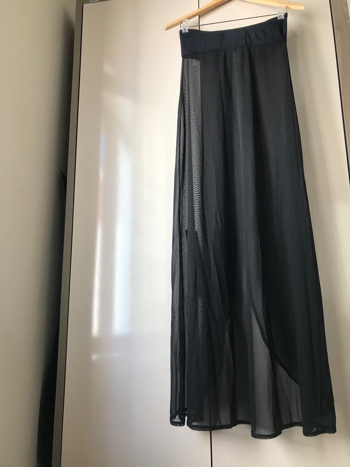 Siyah Askısız Uzun Kadın Pareo - Görsel 5