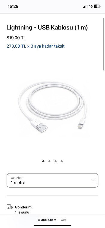 apple şarj kablosu