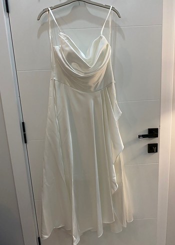 Askılı Beyaz A Kesim Uzun Gelinlik - Görsel 2