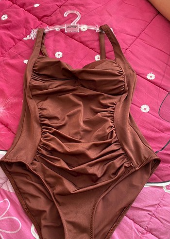 Kahverengi Drapeli Kadın Mayo - Görsel 3