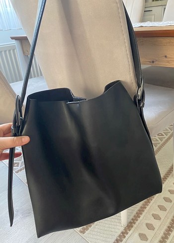 Kadın Siyah Minimalist Deri Çanta - Görsel 2