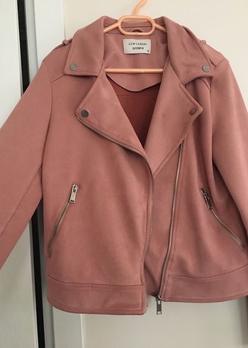 Pembe Süet Kadın Deri Ceket - Görsel 3