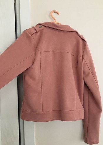 Pembe Süet Kadın Deri Ceket - Görsel 4