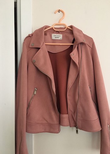 Pembe Süet Kadın Deri Ceket - Görsel 6