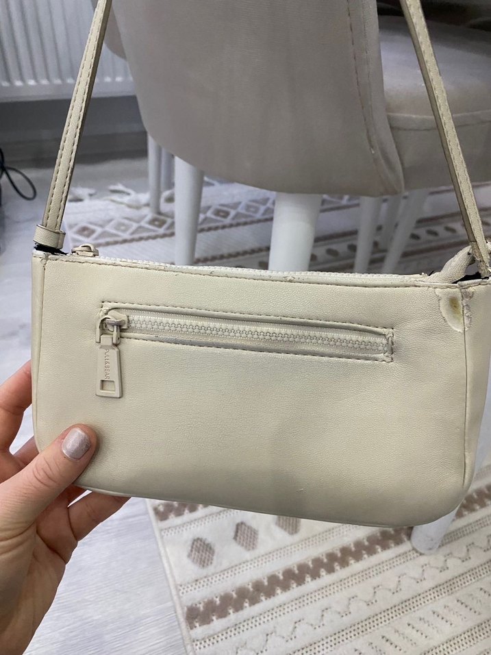 Minimalist Beyaz Deri Kadın Çanta - Görsel 3