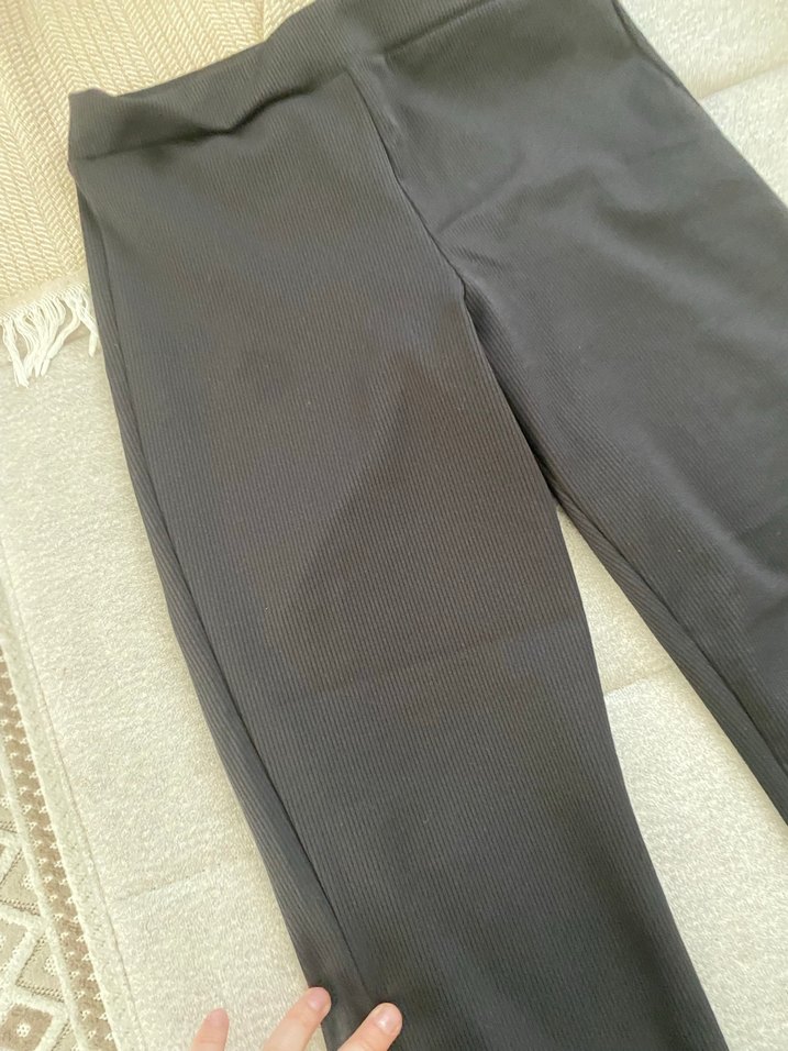 Siyah Kadın Normal Boy İspanyol Paça Pantolon - Görsel 3