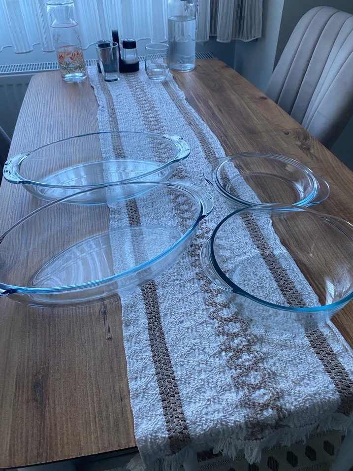 Şeffaf Yuvarlak Fırın Kabı Seti 4 parça - Görsel 4