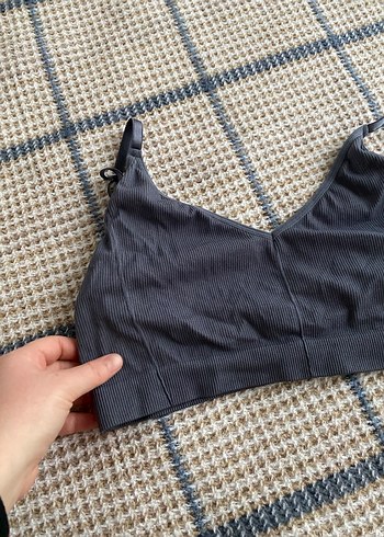 Gri Rahat Kesim İnce Askılı bralet - Görsel 2