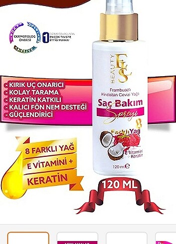 Eslbeauty frambuazlı saç bakım yağı 