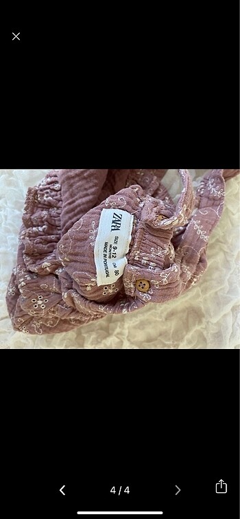 9-12 Ay Beden mor Renk Zara romper