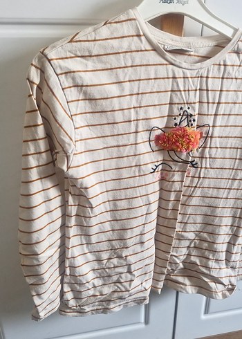 Kız Çocuk Uzun Kollu Çizgili Tişört - Görsel 4