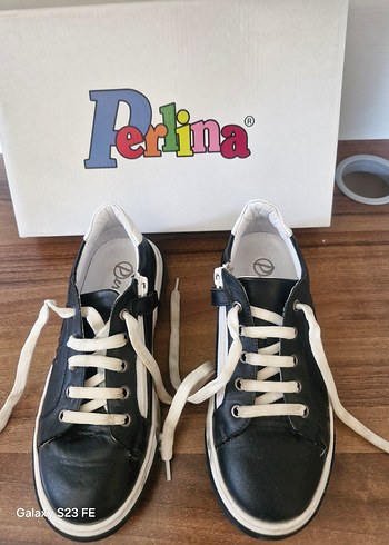 deri ortapedik Siyah Bağcıklı Erkek Çocuk Sneakers