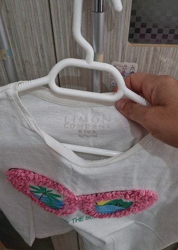 Lemon Kız Çocuk Beyaz Fırfırlı Baskılı Tişört