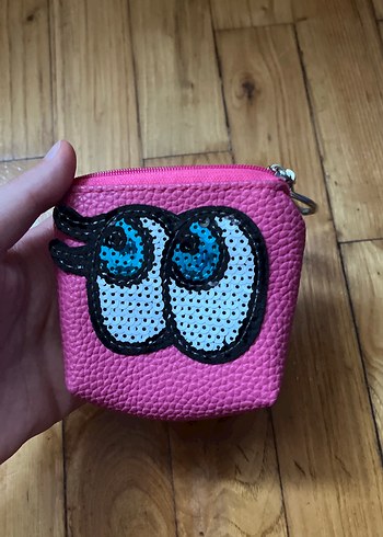 Renkli Nakışlı Fermuarlı Pembe Kız Cüzdanı