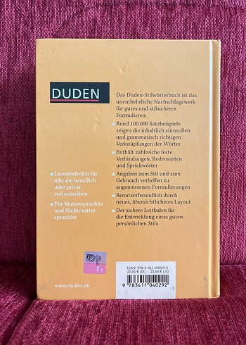 Duden Stilwörterbuch Almanca Sözlük 9. Baskı