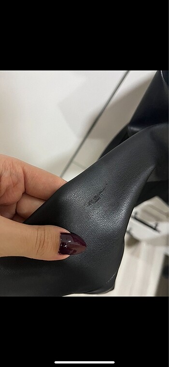 l Beden siyah Renk Zara crop deri ceket