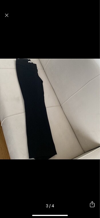 xs Beden siyah Renk İspanyol paça kumaş pantolon