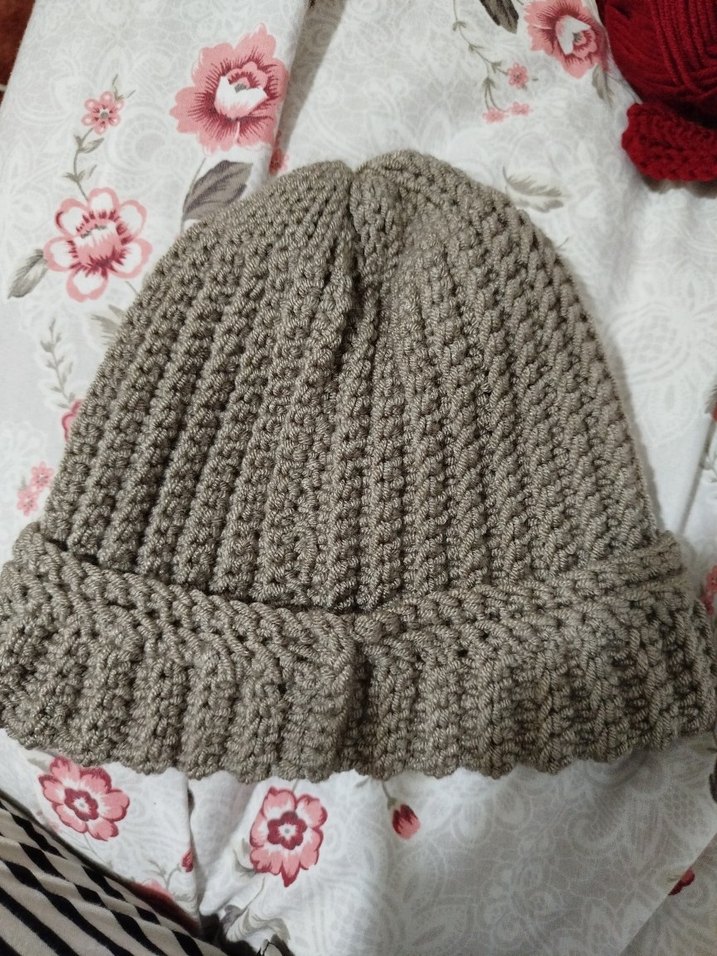 Boncuk Detaylı Bej Kadın Örgü Bere - Görsel 3