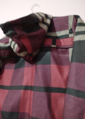 Kadın Bordo Ekose Desenli Uzun Ceket - Görsel 5