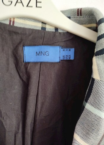 Kadın Gri Ekose Mini Blazer Ceket - Görsel 3