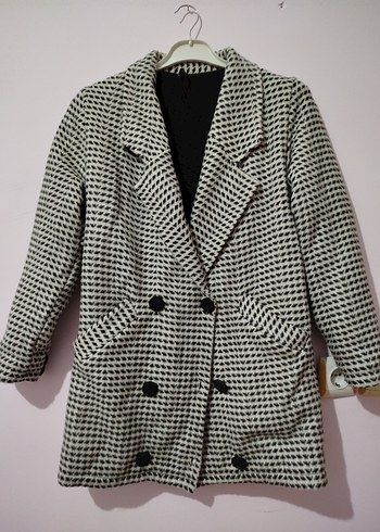 Gri Düğmeli Mini Kadın Ceket - Görsel 5